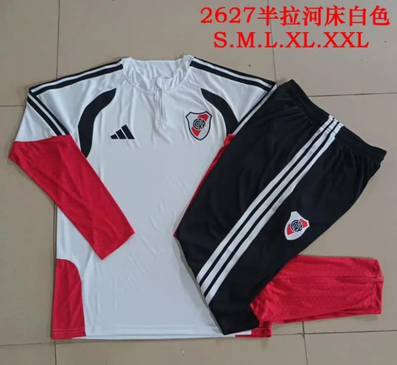 AAA(Thailand) River Plate 2026 White Soccer Tracksuit AAA(Thailand) River Plate 2026 White Soccer Tracksuit