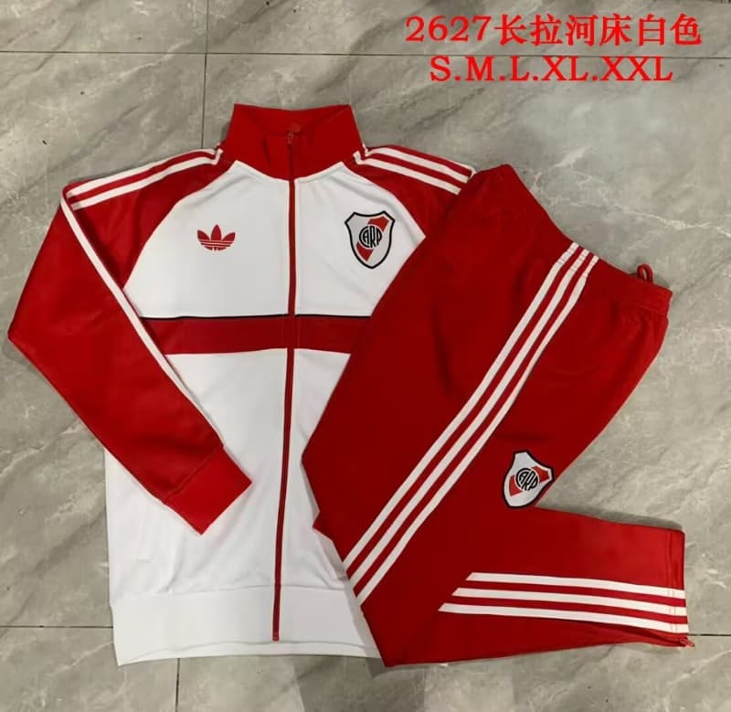 AAA(Thailand) River Plate 2026 White Soccer Tracksuit 02 AAA(Thailand) River Plate 2026 White Soccer Tracksuit 02