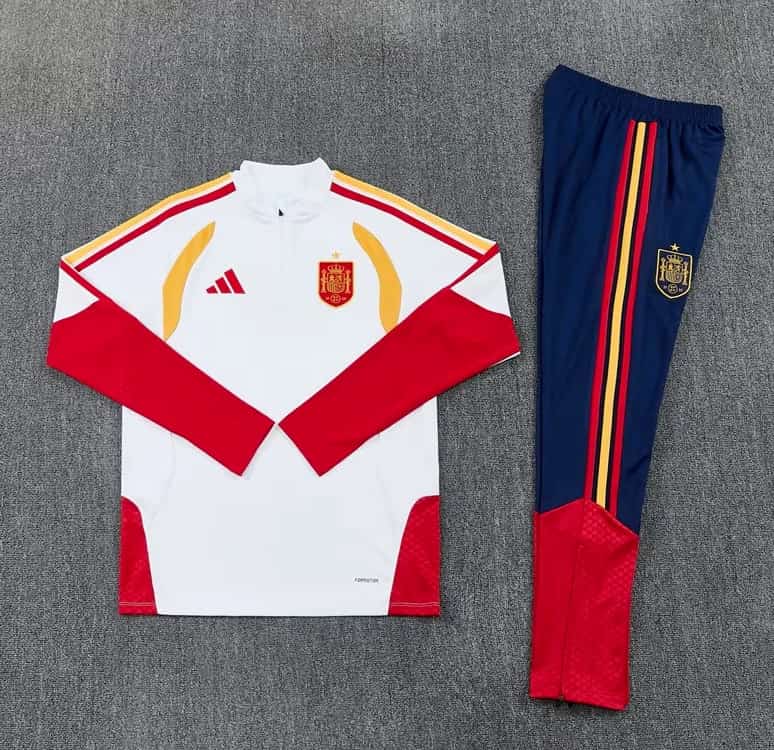 AAA(Thailand) Spain 2026 White Soccer Tracksuit AAA(Thailand) Spain 2026 White Soccer Tracksuit