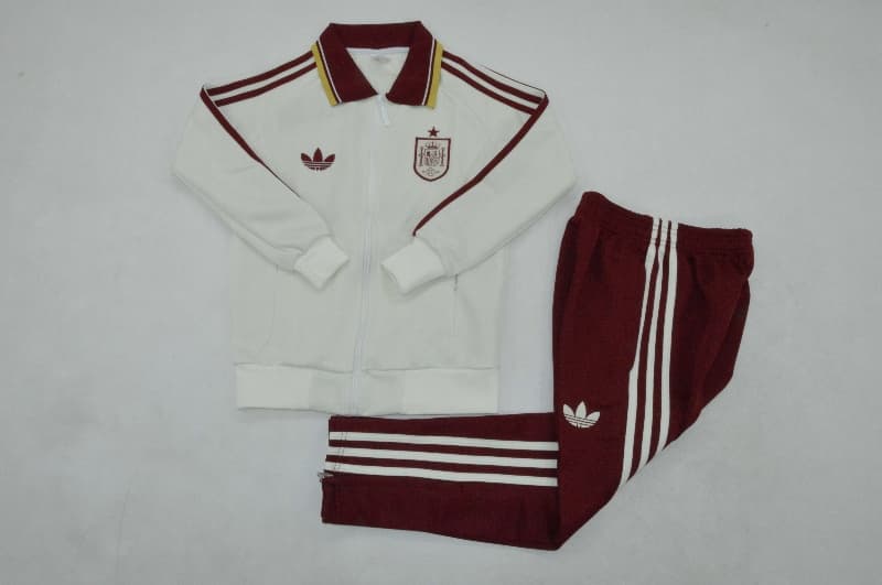 Spain 2026 Kids White Soccer Tracksuit 02