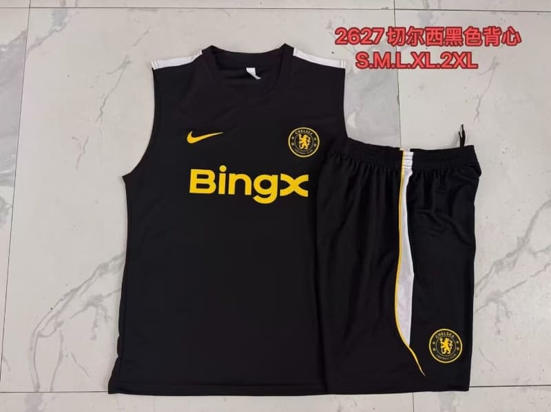 AAA(Thailand) Chelsea 26/27 Black Soccer Training Sets 02