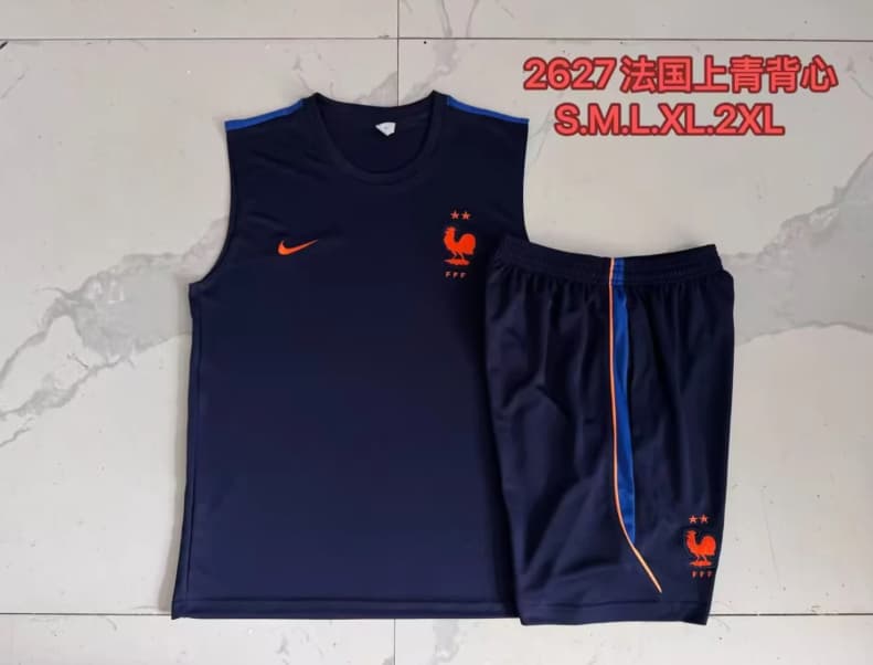 AAA(Thailand) France 2026 Dark Blue Soccer Training Sets AAA(Thailand) France 2026 Dark Blue Soccer Training Sets