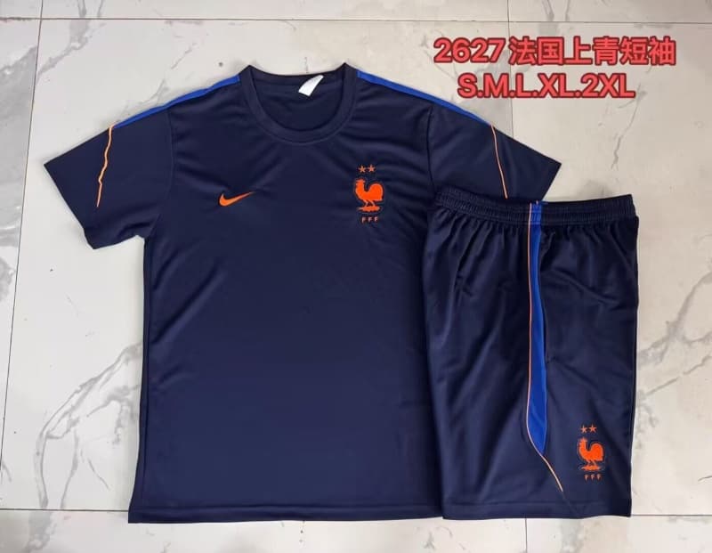 AAA(Thailand) France 2026 Dark Blue Soccer Training Sets 02 AAA(Thailand) France 2026 Dark Blue Soccer Training Sets 02