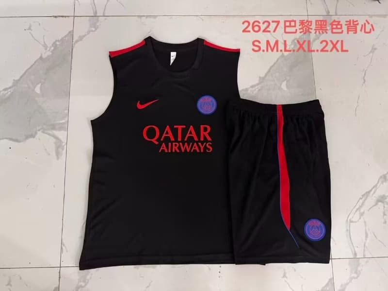 AAA(Thailand) Paris St German 26/27 Black Soccer Training Sets 02