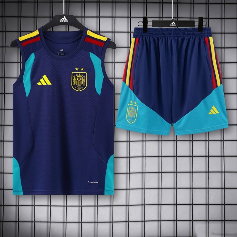 AAA(Thailand) Spain 2026 Dark Blue Soccer Training Sets 02