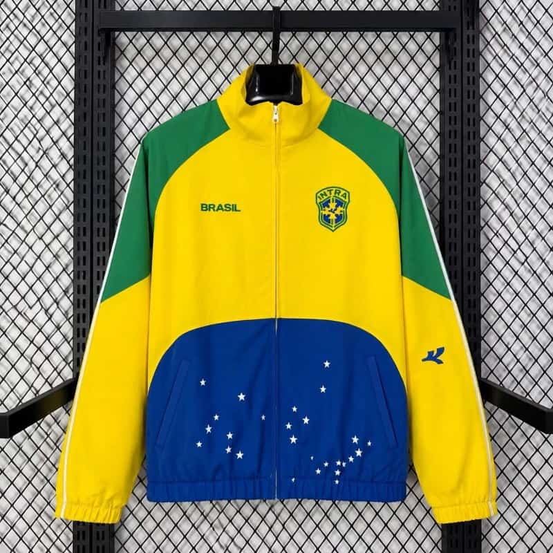 AAA(Thailand) Brazil 2026 Yellow Soccer Windbreaker 03
