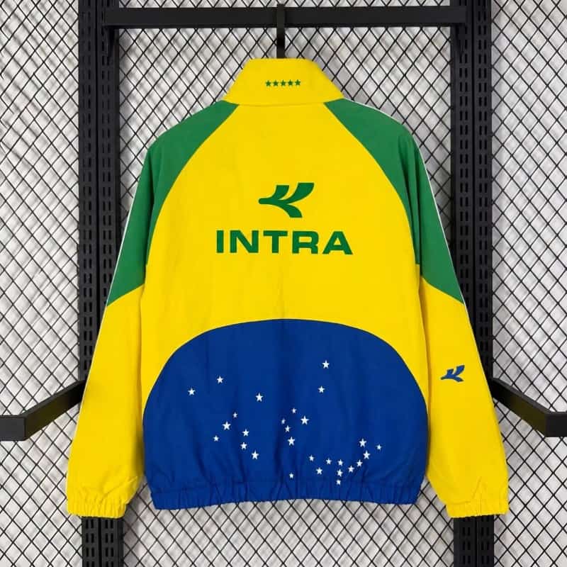 AAA(Thailand) Brazil 2026 Yellow Soccer Windbreaker 03