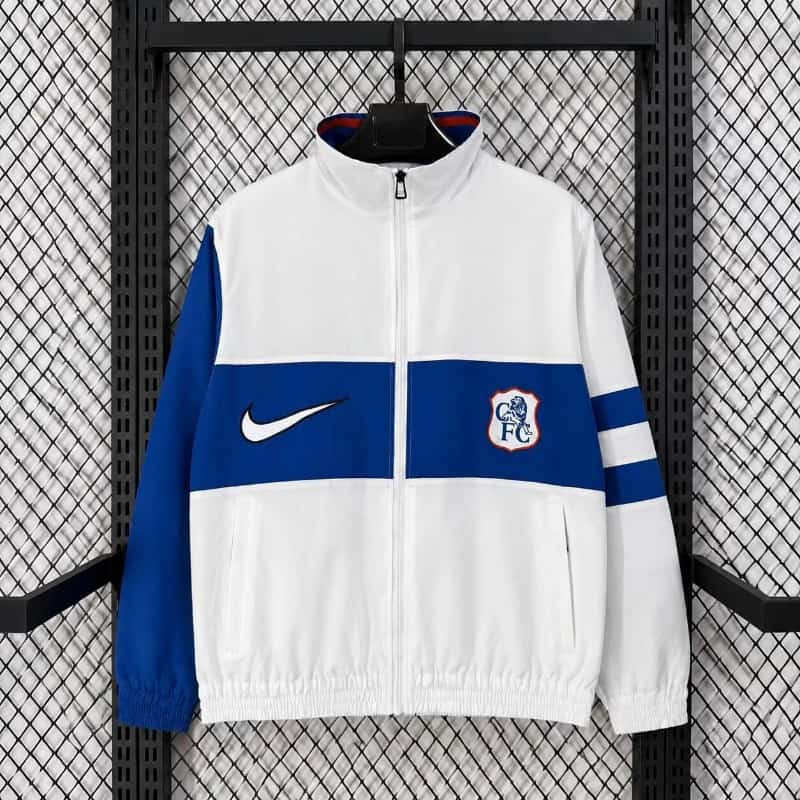 AAA(Thailand) Chelsea 26/27 White Soccer Windbreaker AAA(Thailand) Chelsea 26/27 White Soccer Windbreaker