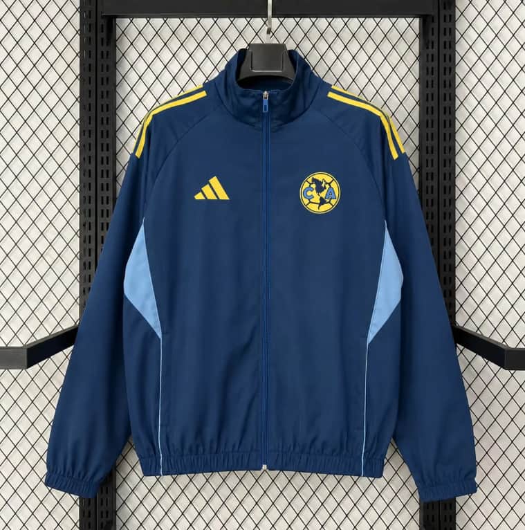 AAA(Thailand) Colombia 2026 Dark Blue Soccer Windbreaker 03