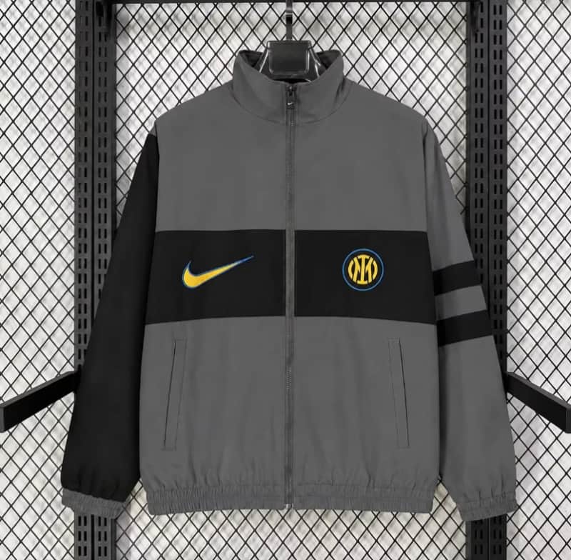 AAA(Thailand) Inter Milan 26/27 Grey Soccer Windbreaker AAA(Thailand) Inter Milan 26/27 Grey Soccer Windbreaker