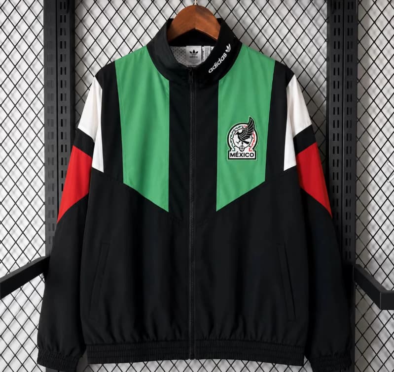 AAA(Thailand) Mexico 2026 Black Soccer Windbreaker 02
