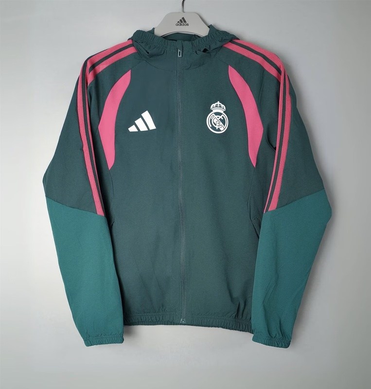 AAA(Thailand) Real Madrid 26/27 Green Soccer Windbreaker