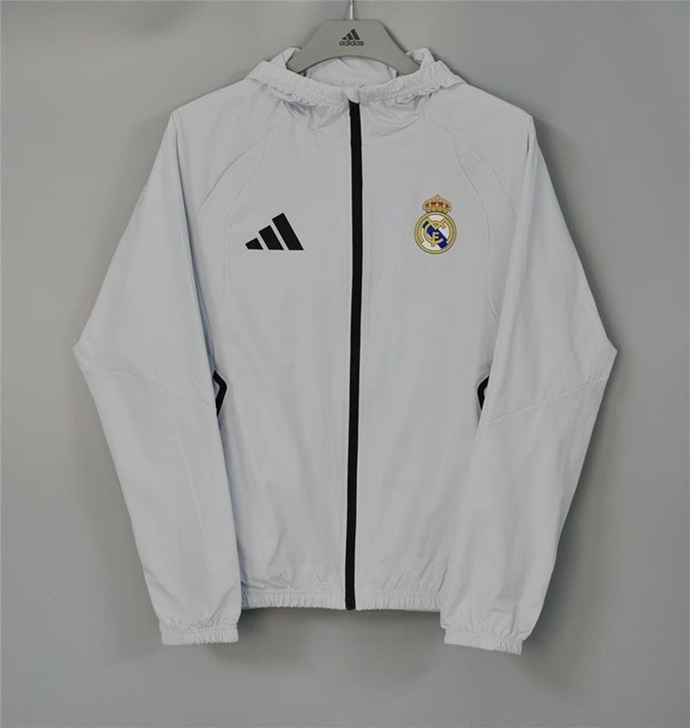 AAA(Thailand) Real Madrid 26/27 Grey Soccer Windbreaker
