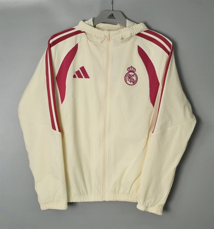 AAA(Thailand) Real Madrid 26/27 Light Yellow Soccer Windbreaker