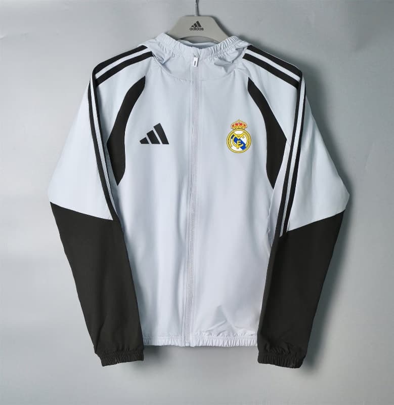 AAA(Thailand) Real Madrid 26/27 White Soccer Windbreaker 04