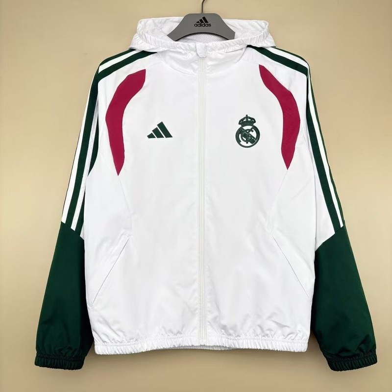 AAA(Thailand) Real Madrid 26/27 White Soccer Windbreaker 06