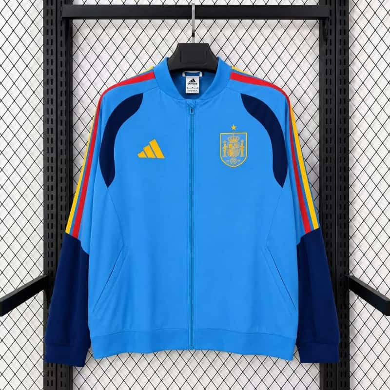 AAA(Thailand) Spain 2026 Blue Soccer Windbreaker 02