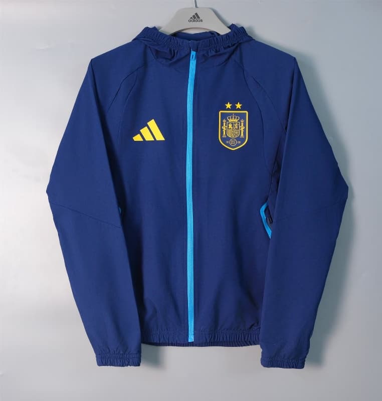 AAA(Thailand) Spain 2026 Dark Blue Soccer Windbreaker
