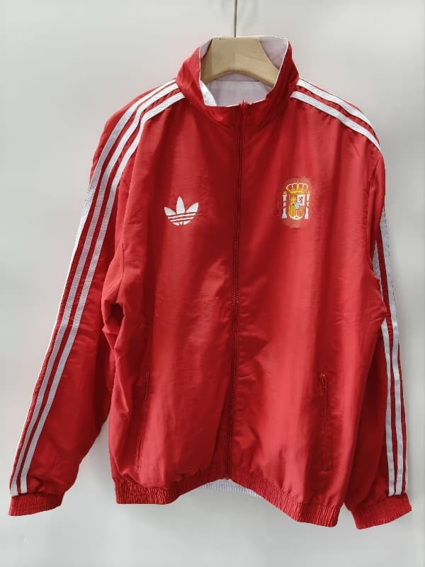 AAA(Thailand) Spain 2026 Red White Reversible Soccer Windbreaker AAA(Thailand) Spain 2026 Red White Reversible Soccer Windbreaker