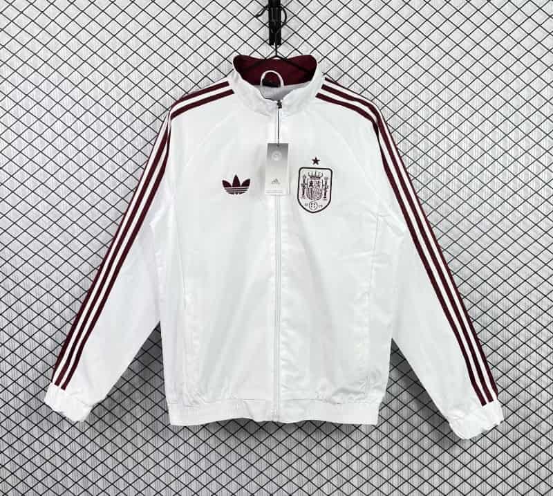 AAA(Thailand) Spain 2026 White Soccer Windbreaker AAA(Thailand) Spain 2026 White Soccer Windbreaker