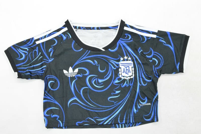 AAA(Thailand) Argentina 2026 Away Women Cropped Soccer Jersey AAA(Thailand) Argentina 2026 Away Women Cropped Soccer Jersey