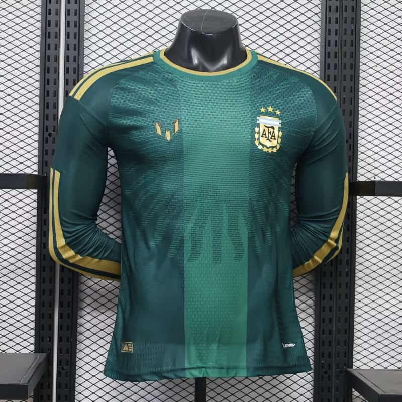 AAA(Thailand) Argentina 2026 MESSI Special Goalkeeper Green Long Soccer Jersey (Player)