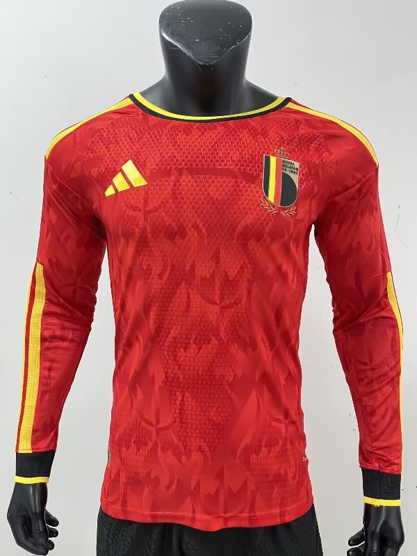 AAA(Thailand) Belgium 2025 Home Long Sleeve Soccer Jersey (Player) AAA(Thailand) Belgium 2025 Home Long Sleeve Soccer Jersey (Player)