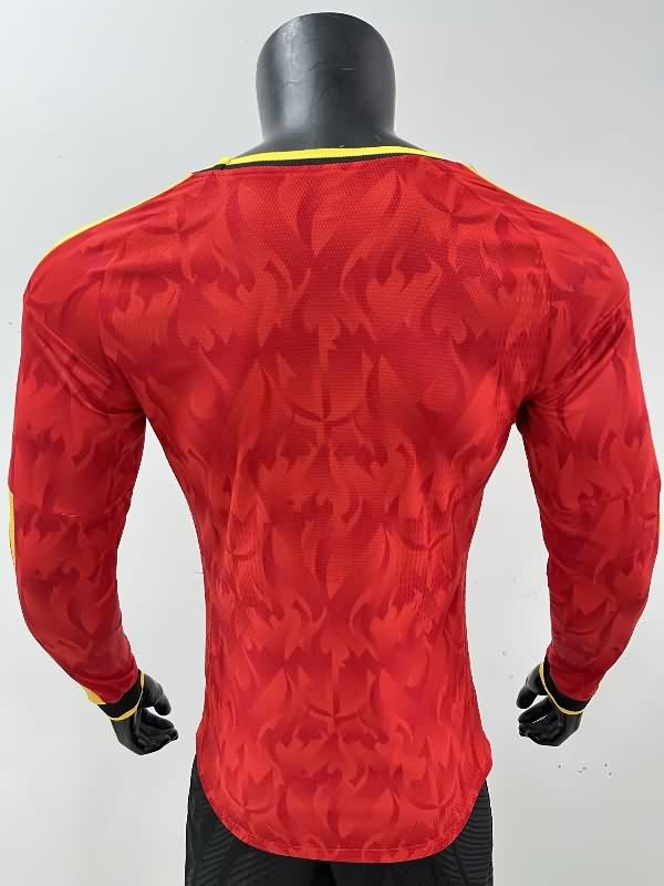 AAA(Thailand) Belgium 2025 Home Long Sleeve Soccer Jersey (Player)