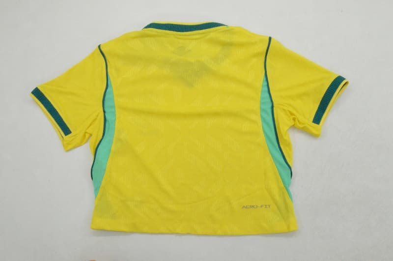 AAA(Thailand) Brazil 2026 Home Women Cropped Soccer Jersey (Player)