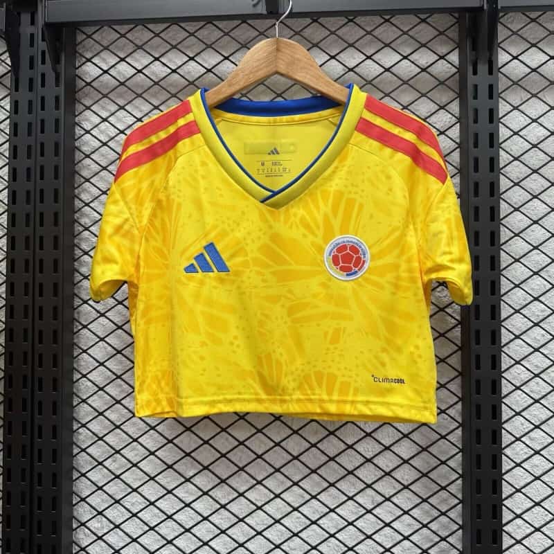 AAA(Thailand) Columbia 2026 World Cup Home Women Cropped Soccer Jersey AAA(Thailand) Columbia 2026 World Cup Home Women Cropped Soccer Jersey