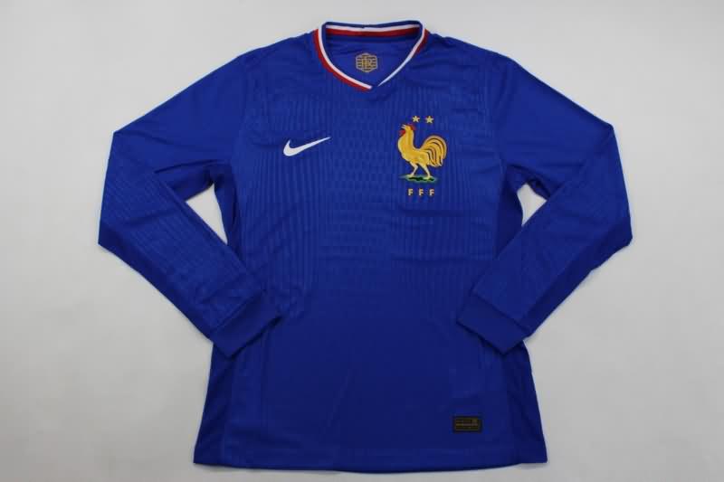 AAA(Thailand) France 2024 Home Long Sleeve Soccer Jersey (Player)