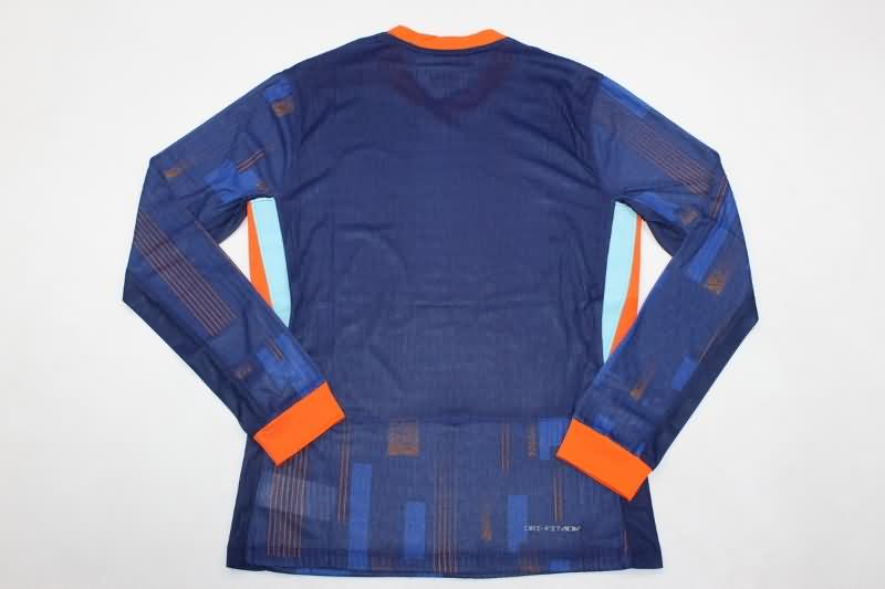 AAA(Thailand) Netherlands 2024 Away Long Sleeve Soccer Jersey (Player)