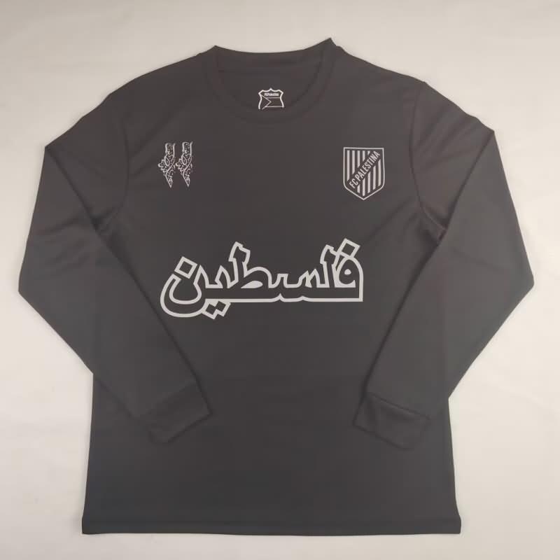 AAA(Thailand) Palestine 2024 Black Long Sleeve Soccer Jersey