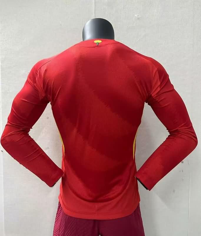 AAA(Thailand) Spain 2024 Home Long Sleeve Soccer Jersey (Player)