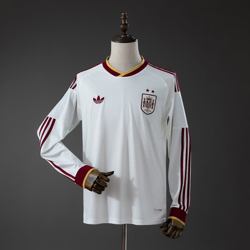 AAA(Thailand) Spain 2026 Away Long Sleeve Soccer Jersey 2 Stars