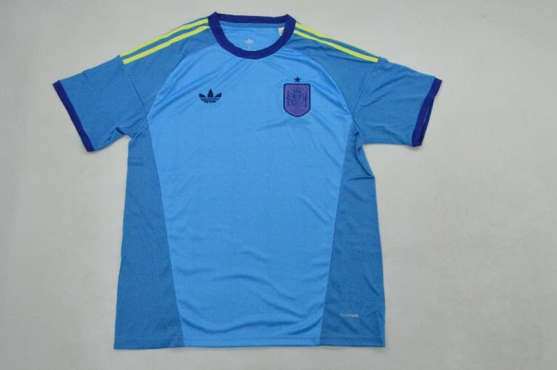 AAA(Thailand) Spain 2026 World Cup Goalkeeper Blue Soccer Jersey 02
