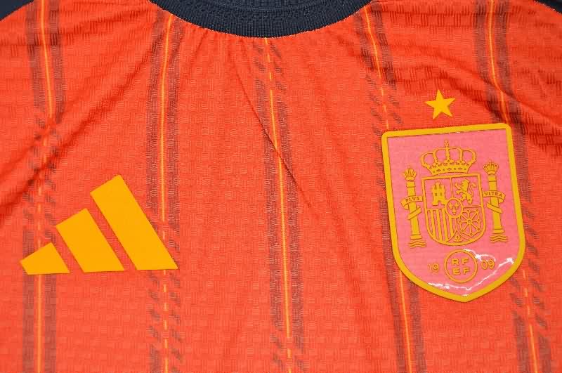 AAA(Thailand) Spain 2026 World Cup Home Long Sleeve Soccer Jersey (Player)