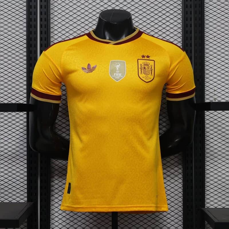 AAA(Thailand) Spain 2026 Yellow Soccer Jersey 2 Stars (Player)