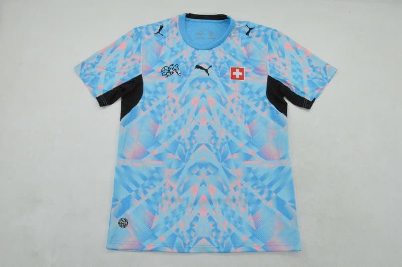 AAA(Thailand) Switzerland 2026 Goalkeeper Blue Soccer Jersey AAA(Thailand) Switzerland 2026 Goalkeeper Blue Soccer Jersey