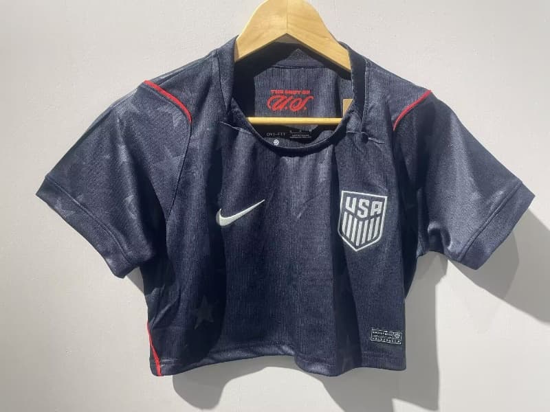 AAA(Thailand) USA 2026 Away Women Cropped Soccer Jersey