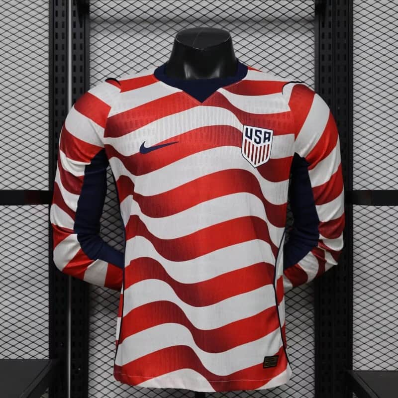 AAA(Thailand) USA 2026 Home Long Sleeve Soccer Jersey (Player) AAA(Thailand) USA 2026 Home Long Sleeve Soccer Jersey (Player)