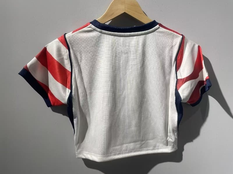 AAA(Thailand) USA 2026 Home Women Cropped Soccer Jersey