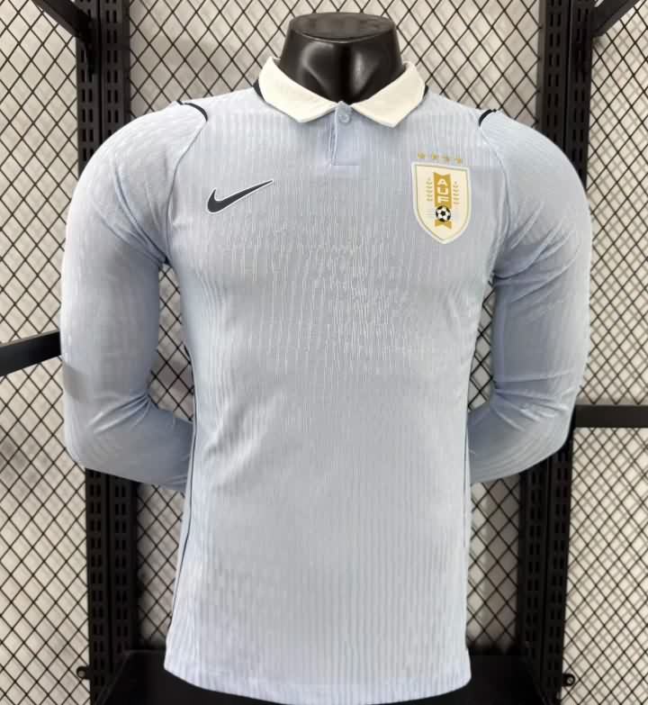 AAA(Thailand) Uruguay 2026 World Cup Home Long Sleeve Soccer Jersey (Player) AAA(Thailand) Uruguay 2026 World Cup Home Long Sleeve Soccer Jersey (Player)