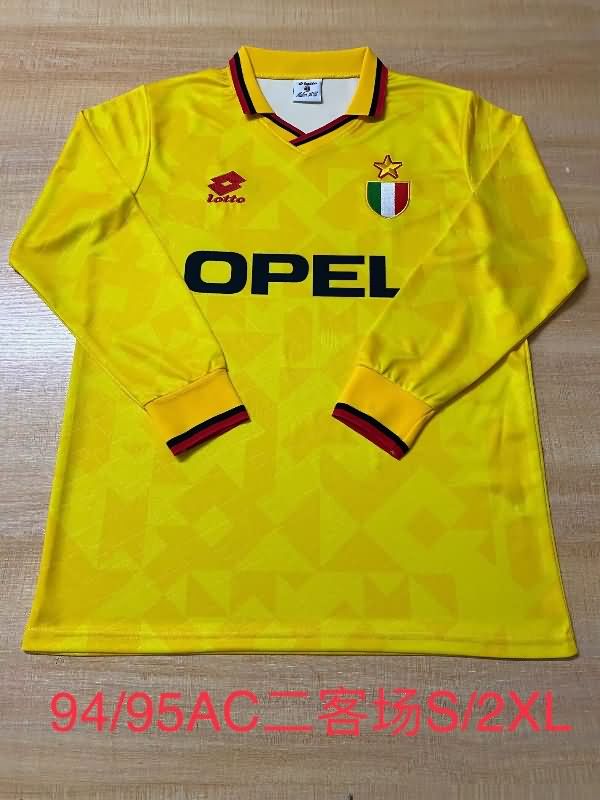 AAA(Thailand) AC Milan 1994/95 Third Retro Long Sleeve Soccer Jersey AAA(Thailand) AC Milan 1994/95 Third Retro Long Sleeve Soccer Jersey