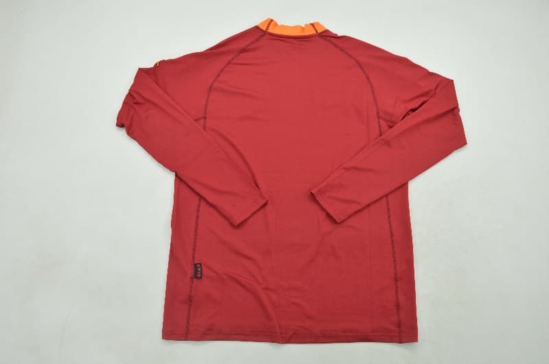 AAA(Thailand) AS Roma 2000/01 Home Retro Long Sleeve Soccer Jersey