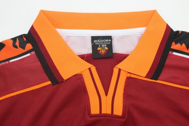 AAA(Thailand) AS Roma 1998/99 Home Long Sleeve Retro Soccer Jersey