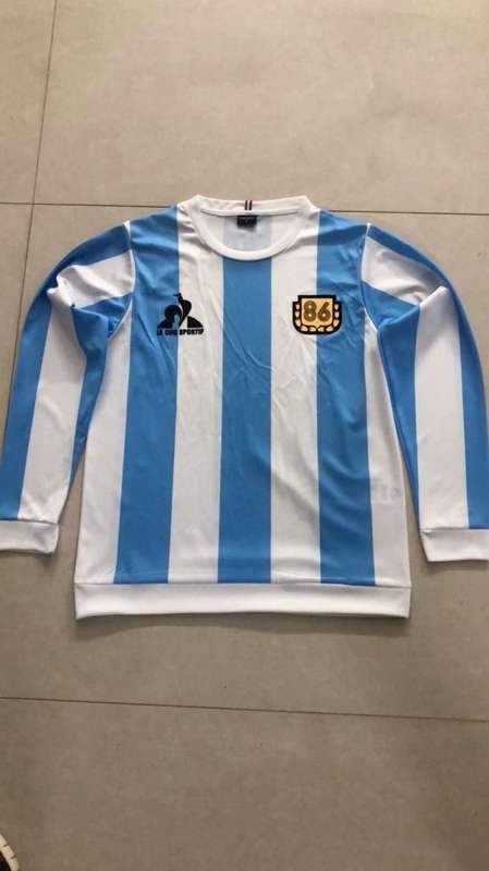 AAA(Thailand) Argentina 1986 Champion Retro Soccer Jersey(L/S)