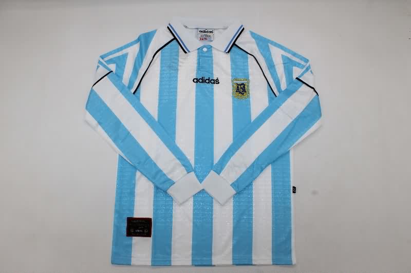 AAA(Thailand) Argentina 1996/97 Home Long Sleeve Retro Soccer Jersey AAA(Thailand) Argentina 1996/97 Home Long Sleeve Retro Soccer Jersey