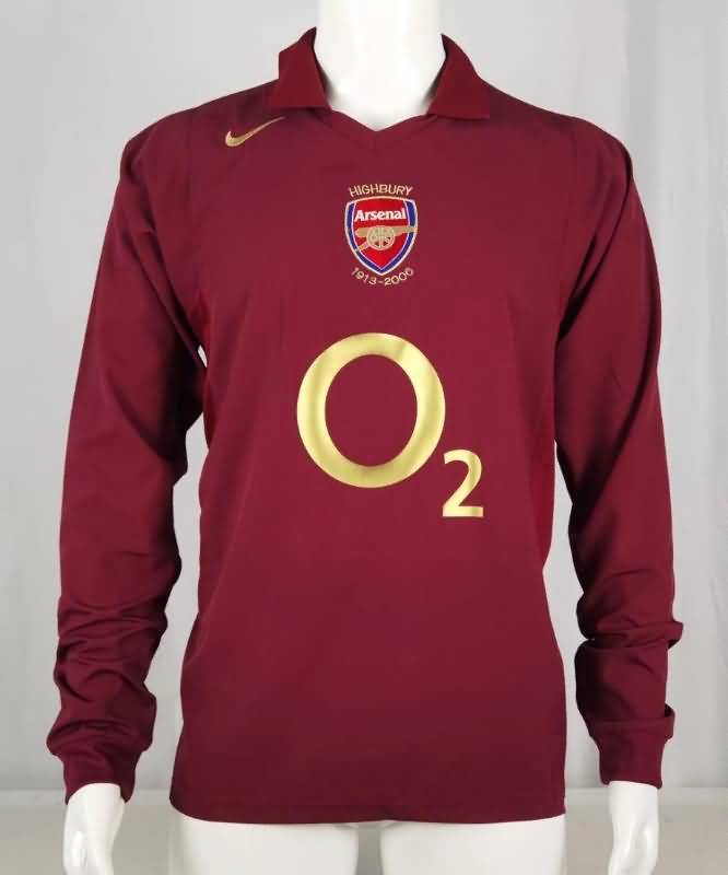 AAA(Thailand) Arsenal 2005/06 Home Long Slevee Retro Soccer Jersey