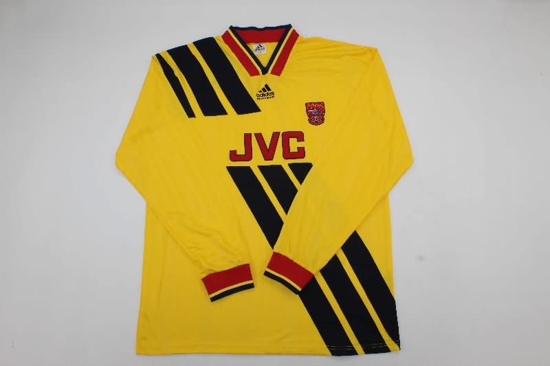 AAA(Thailand) Arsenal 1993/94 Away Retro Long Sleeve Soccer Jersey AAA(Thailand) Arsenal 1993/94 Away Retro Long Sleeve Soccer Jersey